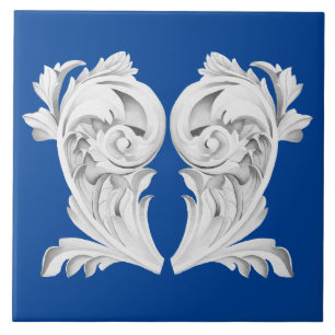 Carreau Marbre Tendrils sur Carrelage bleu céramique