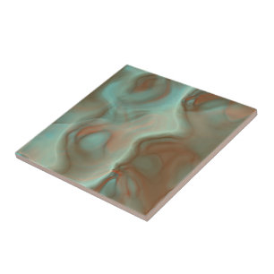 Carreau Marbre turquoise et rouille Abstrait
