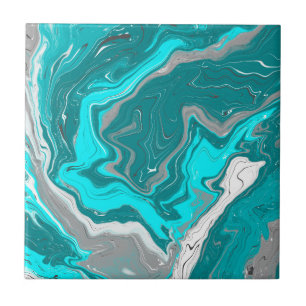 Carreau Marbre turquoise et Turquoise Fluid Art 