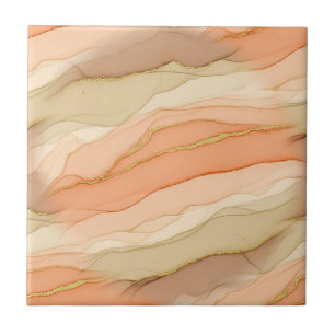 Carreau Marbre Veine d'Or Terracotta - Luxe Chaud (3)