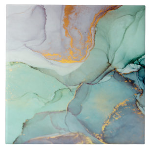 Carreau Marbre vert bleu or assez