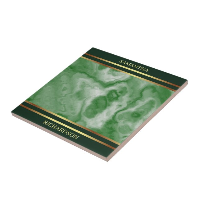 Carreau Marbre Vert Émeraude Et Grandes Or Nom (Côté)