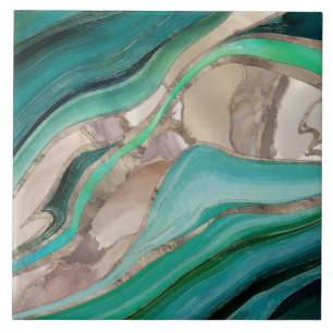 Carreau Marbre vert émeraude et taupe