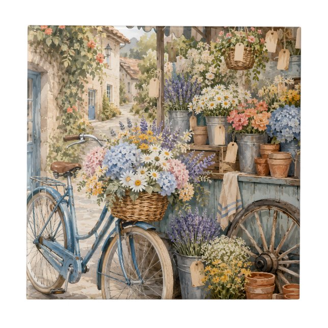 Carreau Marché de fleurs Bloomcore à bicyclette (Devant)