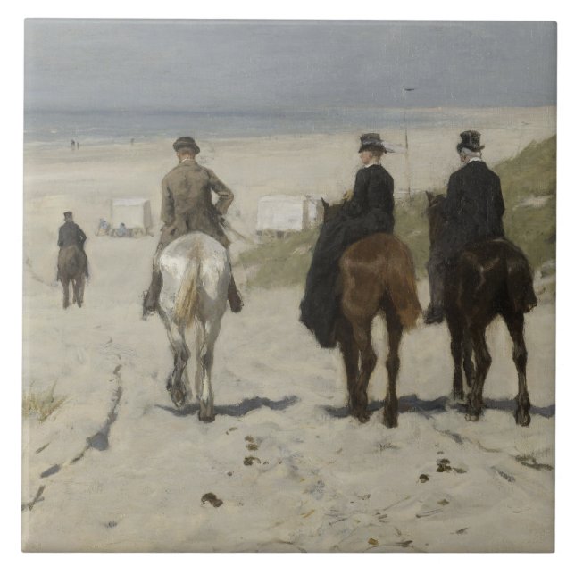 Carreau Marche du matin à cheval sur la plage (par Anton M (Devant)