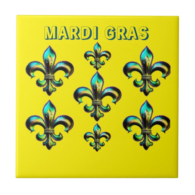 Carreau Mardi Gras Fleur De Lis (Devant)