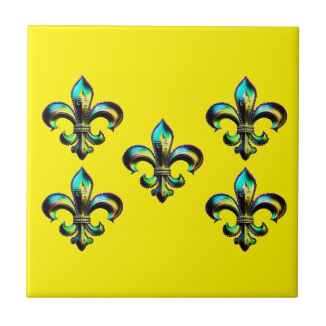 Carreau Mardi Gras Fleur De Lis (Devant)