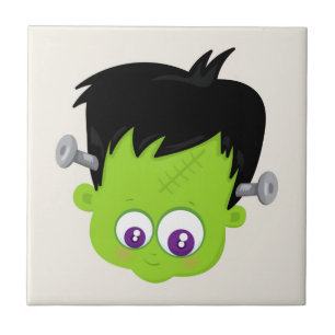 Carreau Mare Green Frankenstein Monster face Halloween