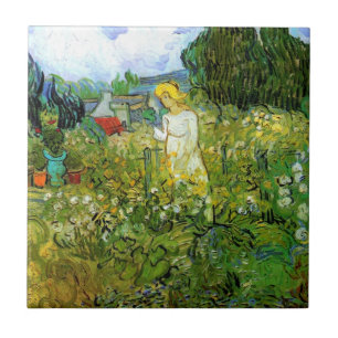 Carreau Marguerite Gachet au jardin par Vincent van Gogh