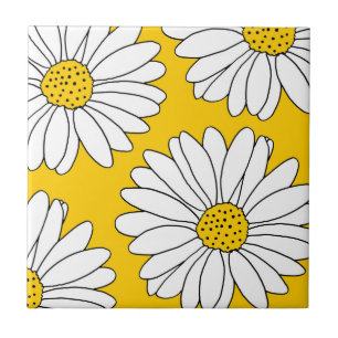 Carreau Marguerites jaunes et blanches 2