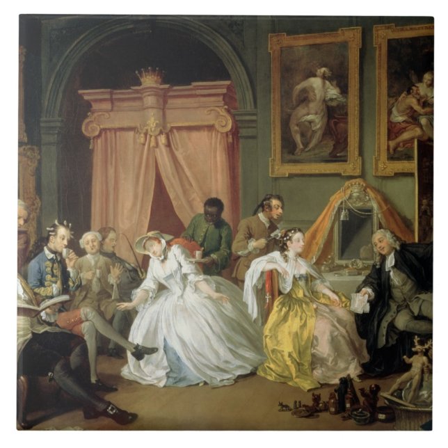 Carreau Mariage à la mode : IV, La Toilette, c.1743 (huile (Devant)