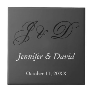 Carreau Mariage de script de calligraphie attrayant