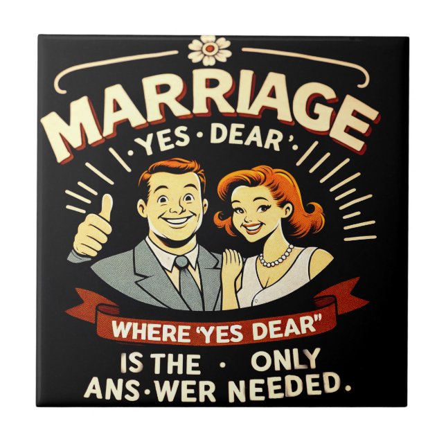 Carreau Mariage drôle, Cadeau d'anniversaire de mariage (Devant)