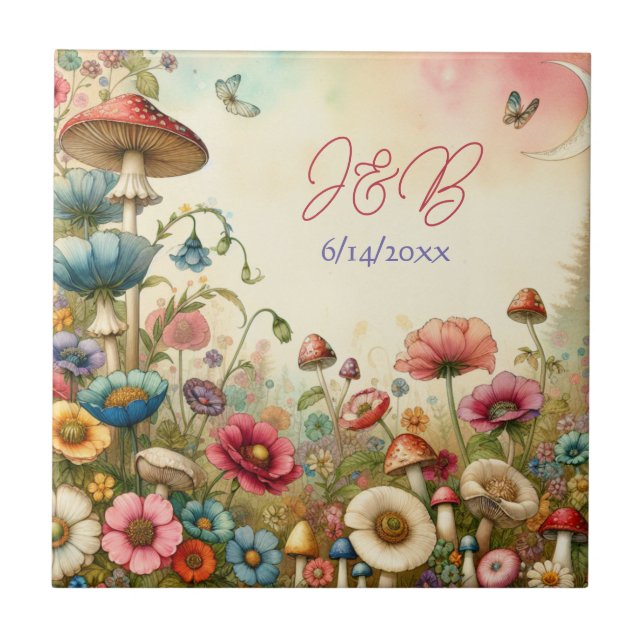 Carreau Mariage personnalisé Cottage Core  (Devant)