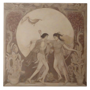 Carreau Mariage sumérien sur la lune d'automne