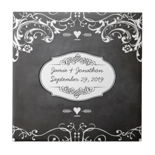 Carreau Mariages à la typographie sur tableau noir