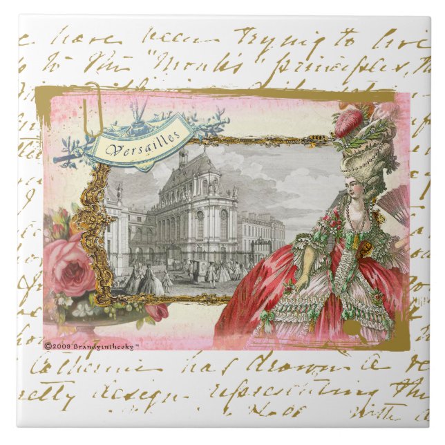 Carreau Marie Antoinette à la tuile d'art de collage de (Devant)
