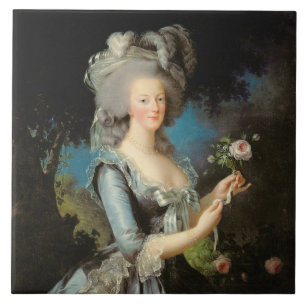 Carreau Marie Antoinette avec un rose, 1783