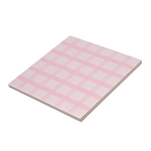 Carreau Mariée Rougeoyante Et Motif Gingham Rose Thé Rose
