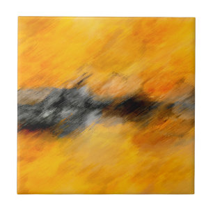 Carreau Marigold, gris et citron brûlé abstrait