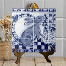 Marine bleu blanc Rabbit Dedham Poterie Delft Mura
