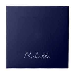 Carreau Marine Bleu Couleur Plaque Moderne Nom Propre Call
