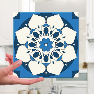 Carreau Marine Bleu Floral Carrelage méditerranéen
