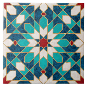 Carreau Marine Bleu Turquoise Blanc Marbre Rouge Marbre Ma