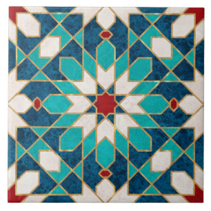 Carreau Marine Bleu Turquoise Blanc Marbre Rouge Marbre Ma