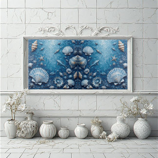 Carreau Marine Life Underwater Seashells Fish Backsplash 