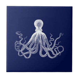 Carreau Marine Octopus Dark Blue Kraken