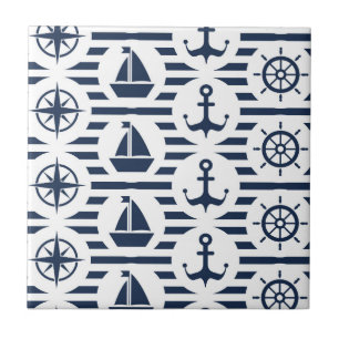 Carreau Maritime dans le motif bleu