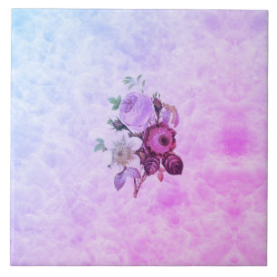 Carreau Marmo marble marbre colored flowers