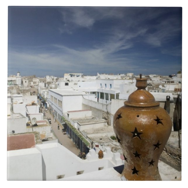 Carreau MAROC, Côte Atlantique, ESSAOUIRA : Vantage élevé (Devant)