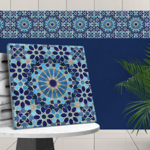 Carreau Marocain Mosaic Blues et or