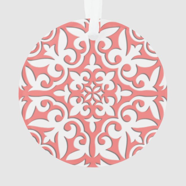 Carreau marocain - rose corail et blanc (dos)