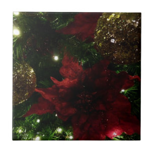 Carreau Maroon et Arbre de Noël d'or I Photo de vacances