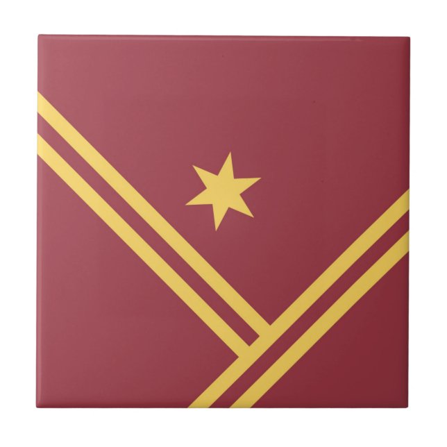 Carreau Maroon Gold Diagonal Stripes Star Modern Graphisme (Devant)