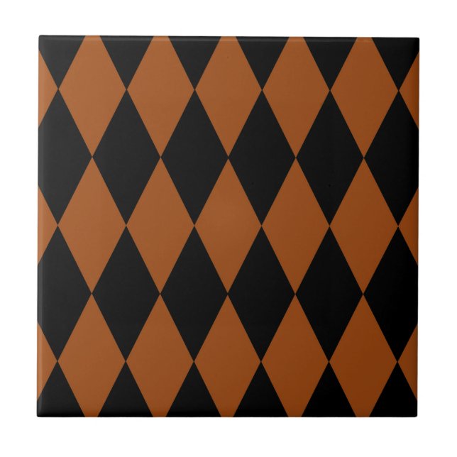 Carreau Marron Noir Harlequin Diamants Damier Design  (Devant)
