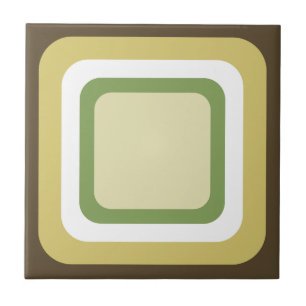Carreau Marron Rétro Vert Blanc