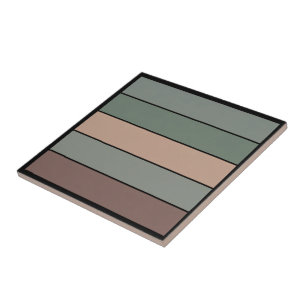 Carreau Marron Vert Avec Des Rayures Noires Sur Papier Aqu