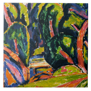 Carreau Marsden Hartley peinture, Arbre Rouge, Carrelage e