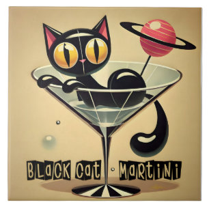 Carreau Martini Black Cat Futuriste Atomique Espace