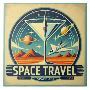 Carreau Martini Space Travel 1957 Logo Nouveaux Mondes