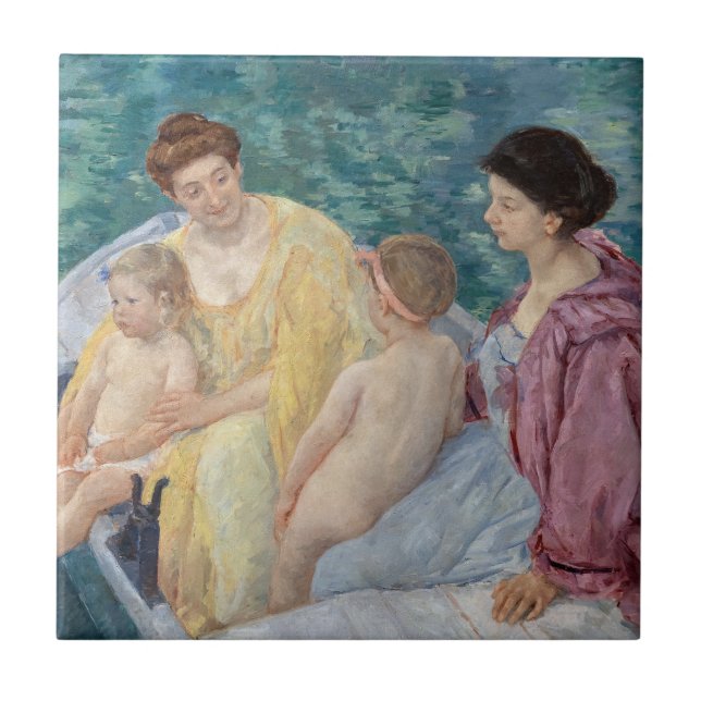 Carreau Mary Cassatt - Deux mères et enfants dans un batea (Devant)