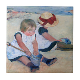 Carreau Mary Cassatt Enfants Jouant sur la Plage 1884