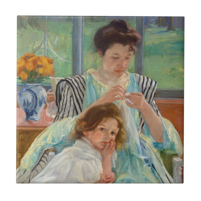Carreau Mary Cassatt - Jeune mère coudre (Devant)