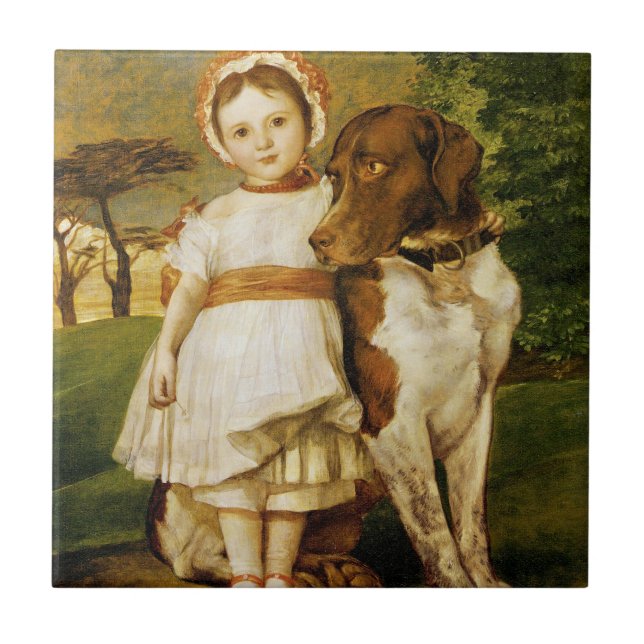 Carreau Mary Fox Avec Son Chien Pointeur Espagnol (G.F. Wa (Devant)