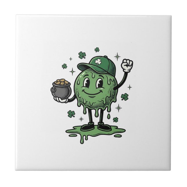 Carreau Mascotte de slime de la Saint-Patrick T-shirt vect (Devant)