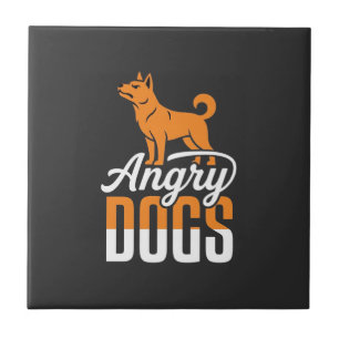 Carreau Mascotte vectorielle de chiens en colère
